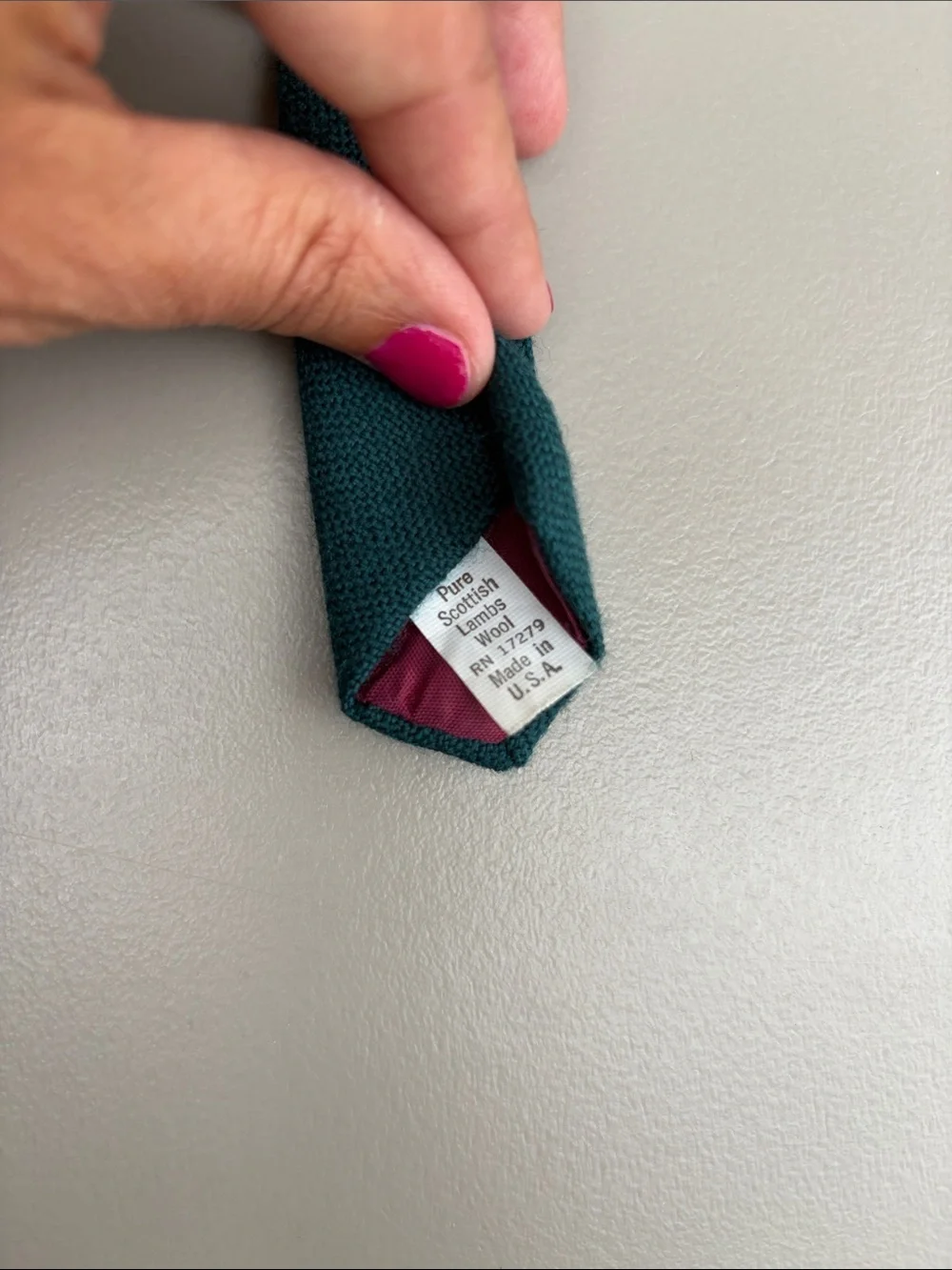 pure Scottish lambs wool Tie - Classic Formal Accessory Men's Solid Teal Woven